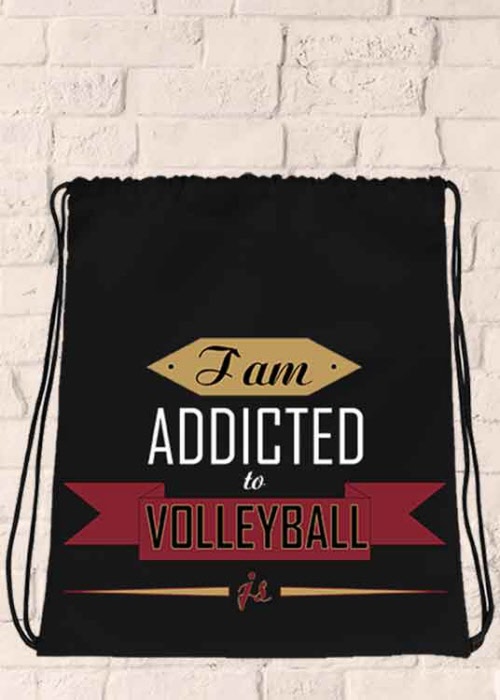 Addicted to Volleyball-Gymbag mit deinen Initialen & Nr.