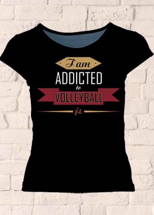 Addicted to Volleyball- T-Shirt Damen mit deinen Initialen 