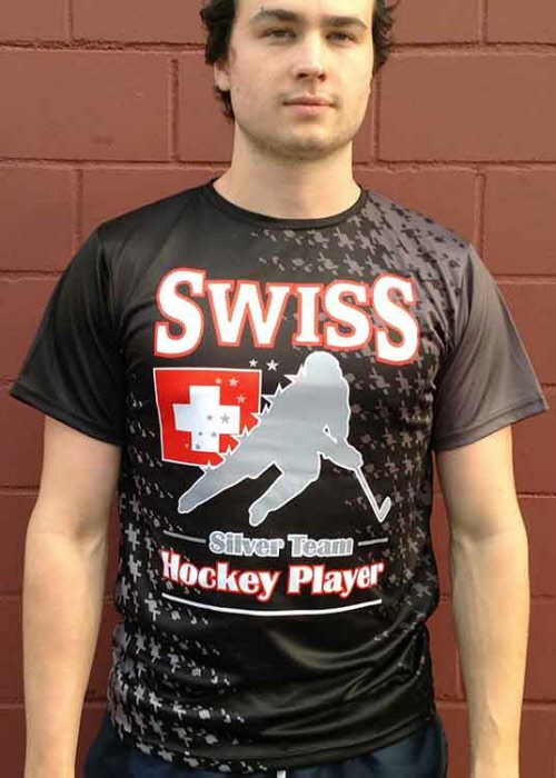 Swiss Hockey Player T-Shirt "Silver-Team" mit Namen