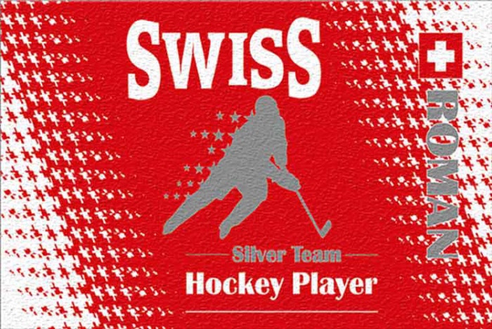 Swiss Hockey Player Tuch "Silver Team" mit Namen