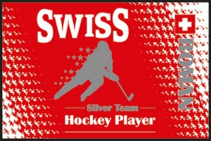 Swiss Hockey Player Teppich "SIlver Team" mit Namen