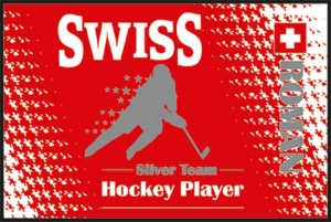 Swiss Hockey Player Teppich "SIlver Team" mit Namen