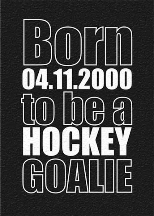 Born2be a Hockey GOLIE Shirt mit Geburtsdatum