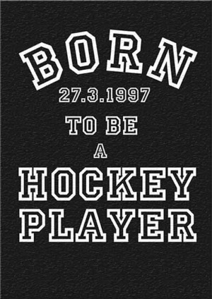 Born to be a Hockey PLAYER Shirt mit deinem Geburtsdatum