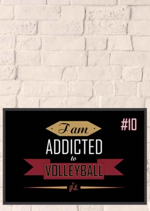Addicted to Volleyball Teppich mit deinen Initialen & Nr.