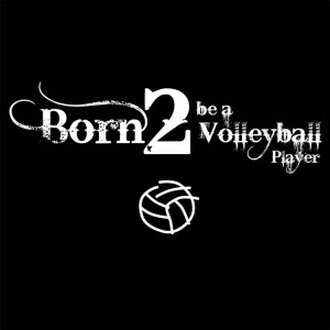 Born2be a Volleyball Player T-Shirt mit Initialen auf Arm