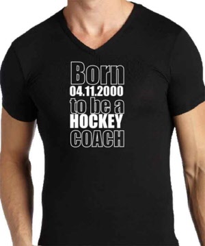Born2be a Hockey COACH Shirt mit Geburtsdatum