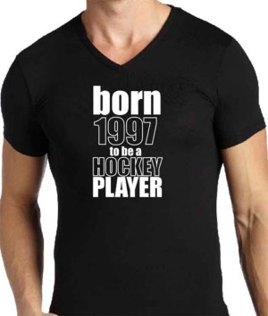 Born2be a Hockey PLAYER T-Shirt mit Geburtsjahr