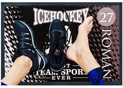 Icehockey "Best Team Sport ever" Teppich mit Namen & Nummer