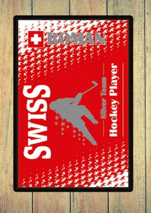 Swiss Hockey Player Teppich "SIlver Team" mit Namen