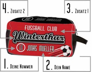 Fussball Necessaire mit Namen und Nummer