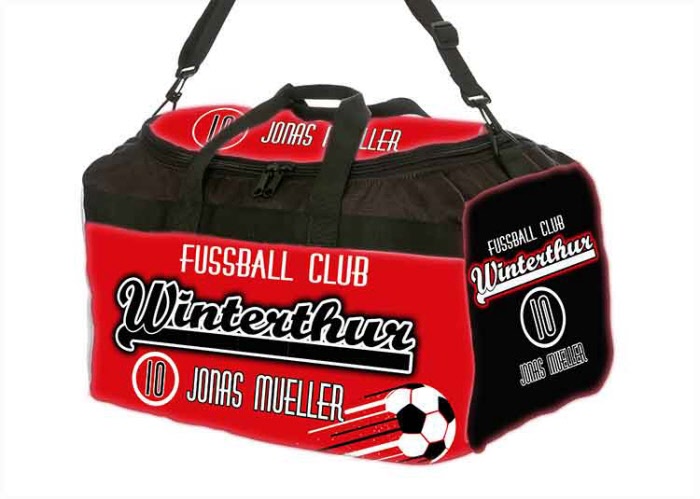 Fussball Sporttasche mit Namen und Nummer