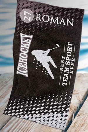 Icehockey "Best Team Sport ever" Frotteetuch mit Namen & 