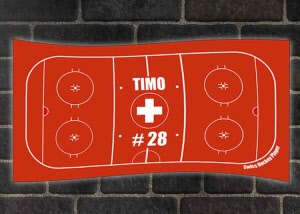 Swiss Hockey Player Tuch mit Namen & Nummer