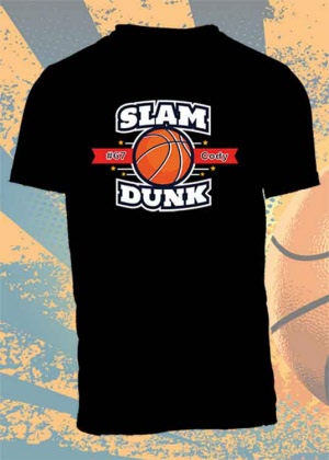 SLAM DUNK Basketball-T-Shirt mit deinen Name & Nr.