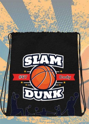 SLAM DUNK Basketball-Gymbag mit Namen & Nummer